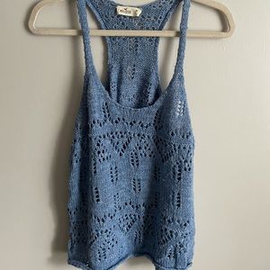 Light blue sweater racerback tank